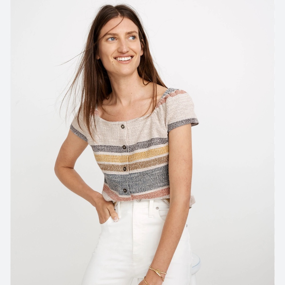 Madewell Texture and Thread stripe top